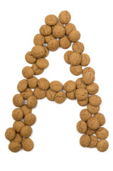 Little ginger nuts in the form of the letter A.