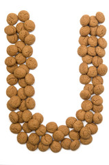 Little ginger nuts in the form of the letter U.