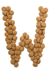 Little ginger nuts in the form of the letter W.