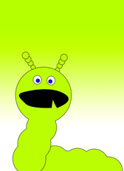 Fototapeta na wymiar Green Caterpillar Monster