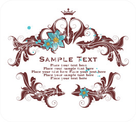 elegant floral frame for your text consist of floral ornament