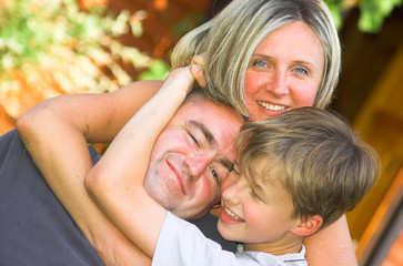 Happy family. Mother, father and son together