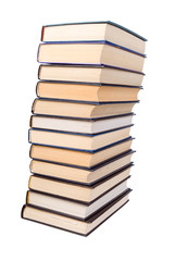 Stack of books isolated on the white.clipping Path