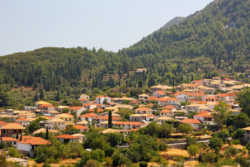 Fototapeta na wymiar Wieś śródlądowy Karia w Lefkada Island, Grecja