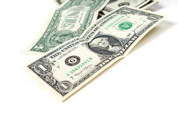 Background with many american dollar