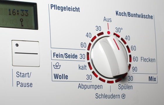 Washing machine - start button and temerature dial