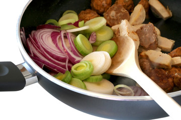 mix of vegetables in the frying pan