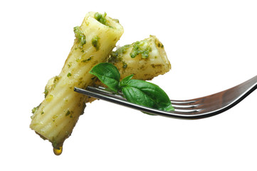 Typical italian pasta, with visible oil drop falling