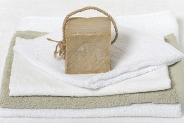 Fototapeta na wymiar Towels and soap