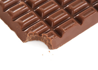 huge chocolate bar, white background