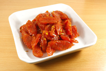 Thai Sausages Asian Cuisine Food Dish on a White Plate