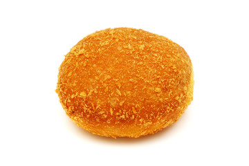 A tuna bun isolated on white background.