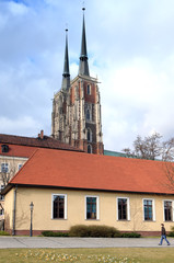 Naklejka premium Famous monuments in Wroclaw, Poland