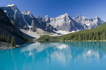 Crédence de cuisine en verre imprimé Canada Lake Moraine in Banff National Park