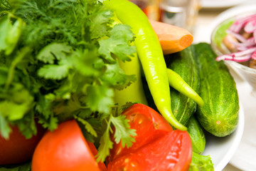 vegetables on the tables