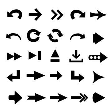 Set of 25 arrow shape variations