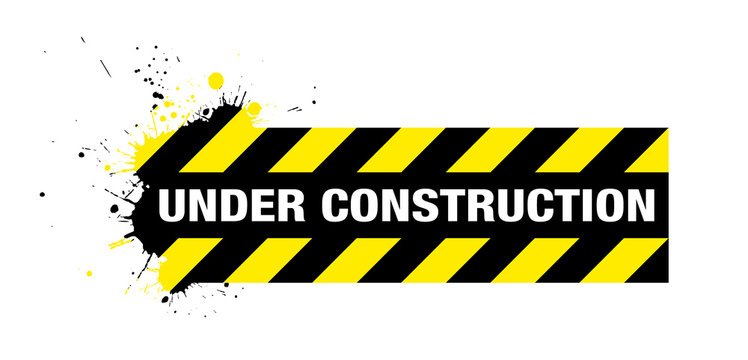 grunge under construction sign with splats
