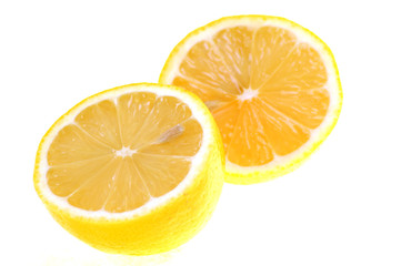 Fototapeta na wymiar Lemon cut on two parts