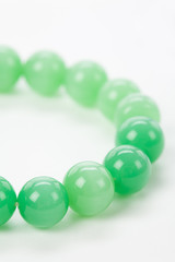 Green Gem bracelet close up shot