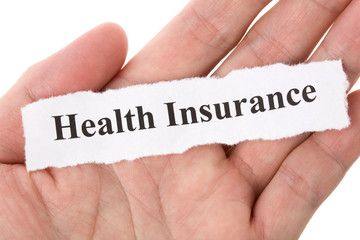 Headline of Health Insurance with blue background