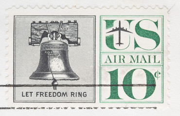 This is a Vintage 1960 canceled US stamp Let Freedom Ring