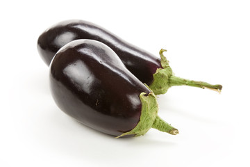 two eggplant with white background