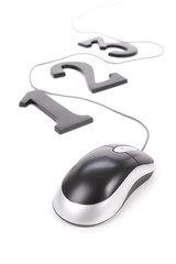number 123 and computer mouse, concept of easy learning