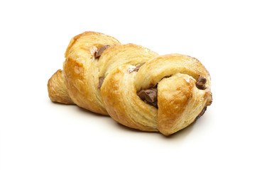 Dessert with chocolate isolated on white