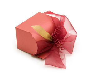 one  fancy gift box on white background