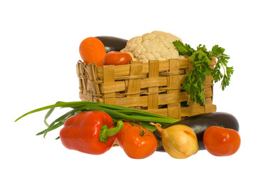 Vegetables and basket