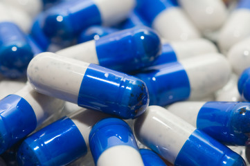 macro of medical pills/ background