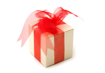 one  fancy gift box on white background
