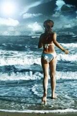 beautiful woman on the beach