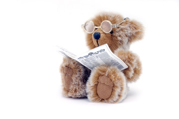 osito de peluche con periódico