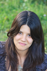 Fototapeta premium Young attractive woman enjoying nature.