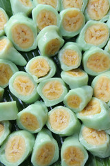 green banana cake or pisang ijo