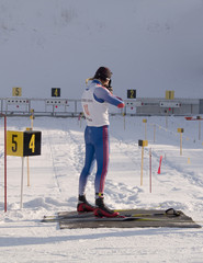 The women biatlon event on North Holiday in Murmansk
