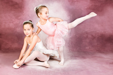 Young dancer wearing a tutu and tiara