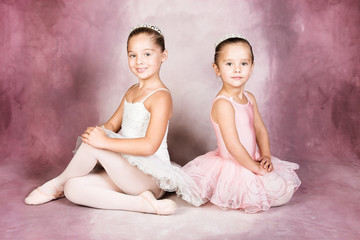 Young dancer wearing a tutu and tiara