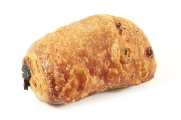 Chocolate Danish Roll Pastry Isolated on a White Background