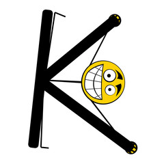 Happy Alphabet letter - K