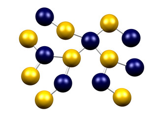 Molecule Formation Isolated on a White Background