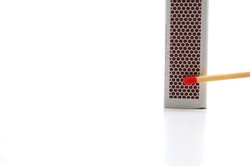 Some red matches isolated on a white background.