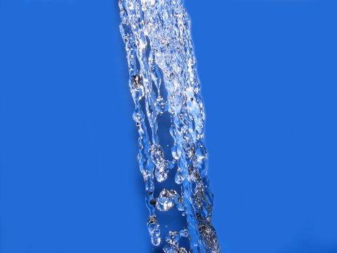 Running Water with a Blue Background