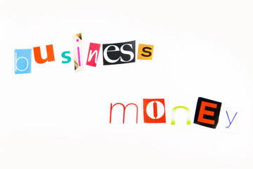 The words business and money