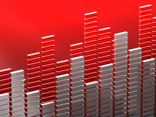 3d image of diagram bar suitable for music or finance