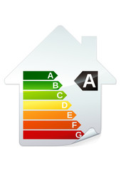 Sticker étiquette énergie des bâtiments classe A (détouré)