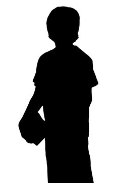 recommend clip art: silhouette of a young adolescent boy carrying books