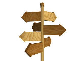 Wooden crossroads signals