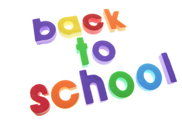 Naklejka premium Back to School Letters on Isolated White Background